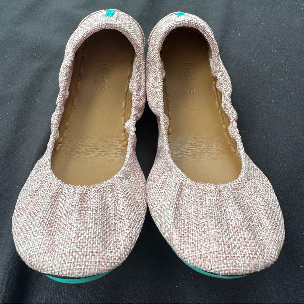 TIEKS Palm Springs Pink Vegan Ballet Flats 8 EUC